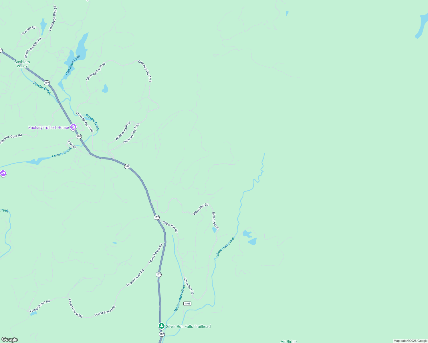 map of restaurants, bars, coffee shops, grocery stores, and more near 680 Silver Springs Road in Cashiers