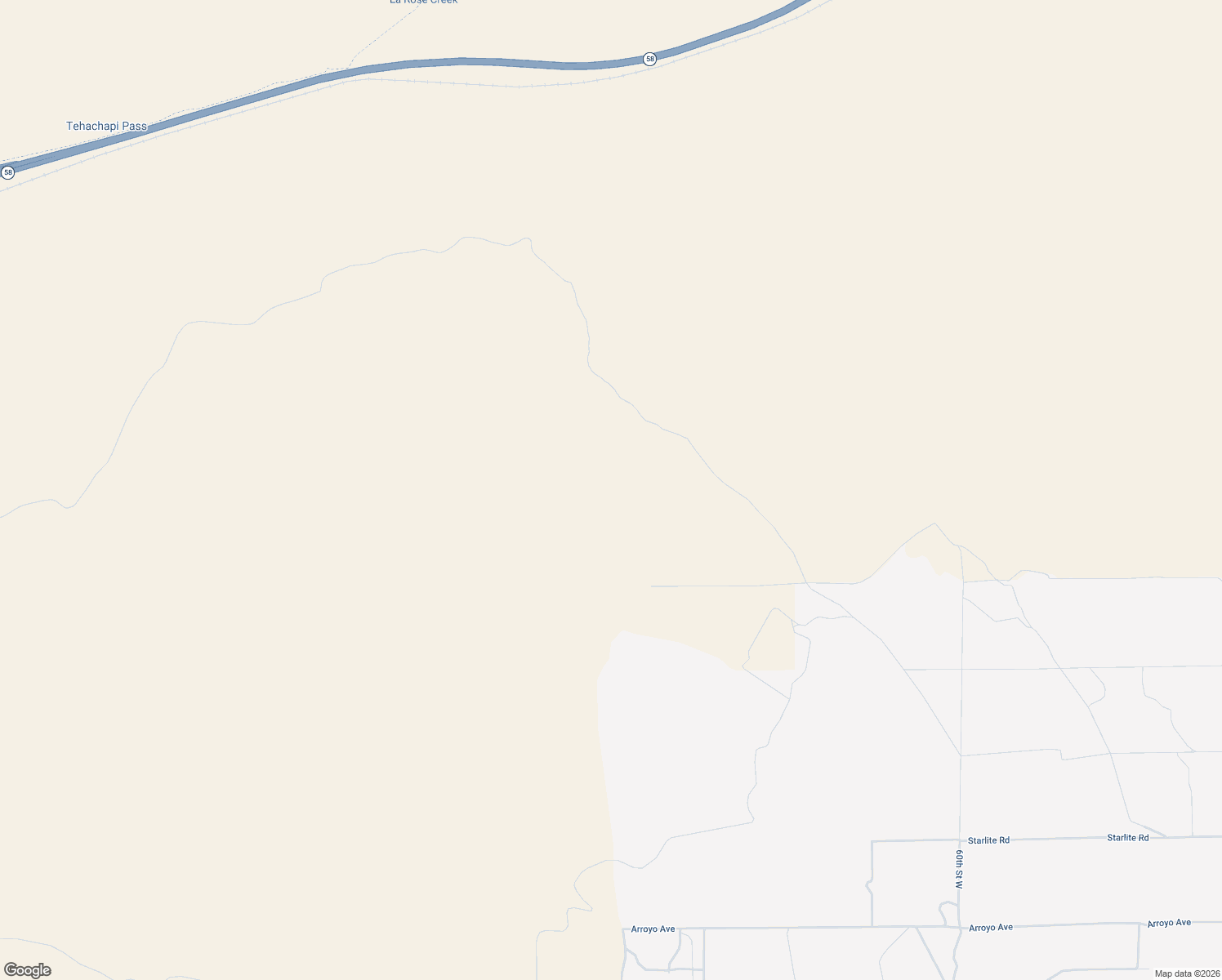 map of restaurants, bars, coffee shops, grocery stores, and more near 50th Street West in Mojave