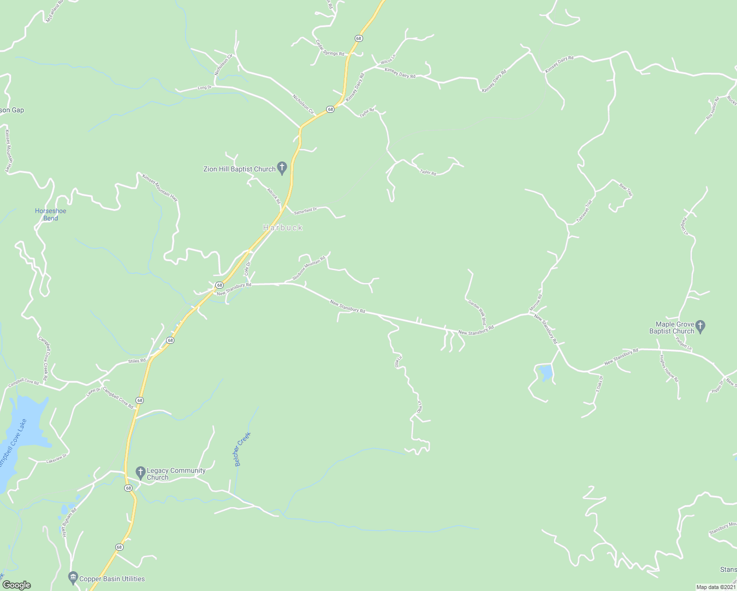 map of restaurants, bars, coffee shops, grocery stores, and more near 226 Shinbone Mountain Road in Turtletown