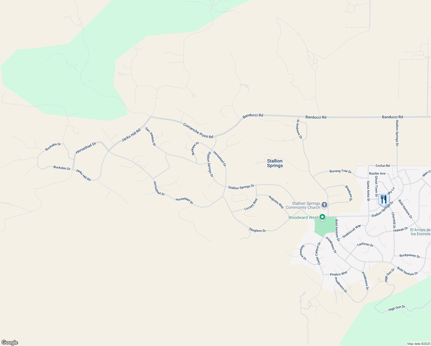 map of restaurants, bars, coffee shops, grocery stores, and more near 29341 Stallion Springs Drive in Tehachapi