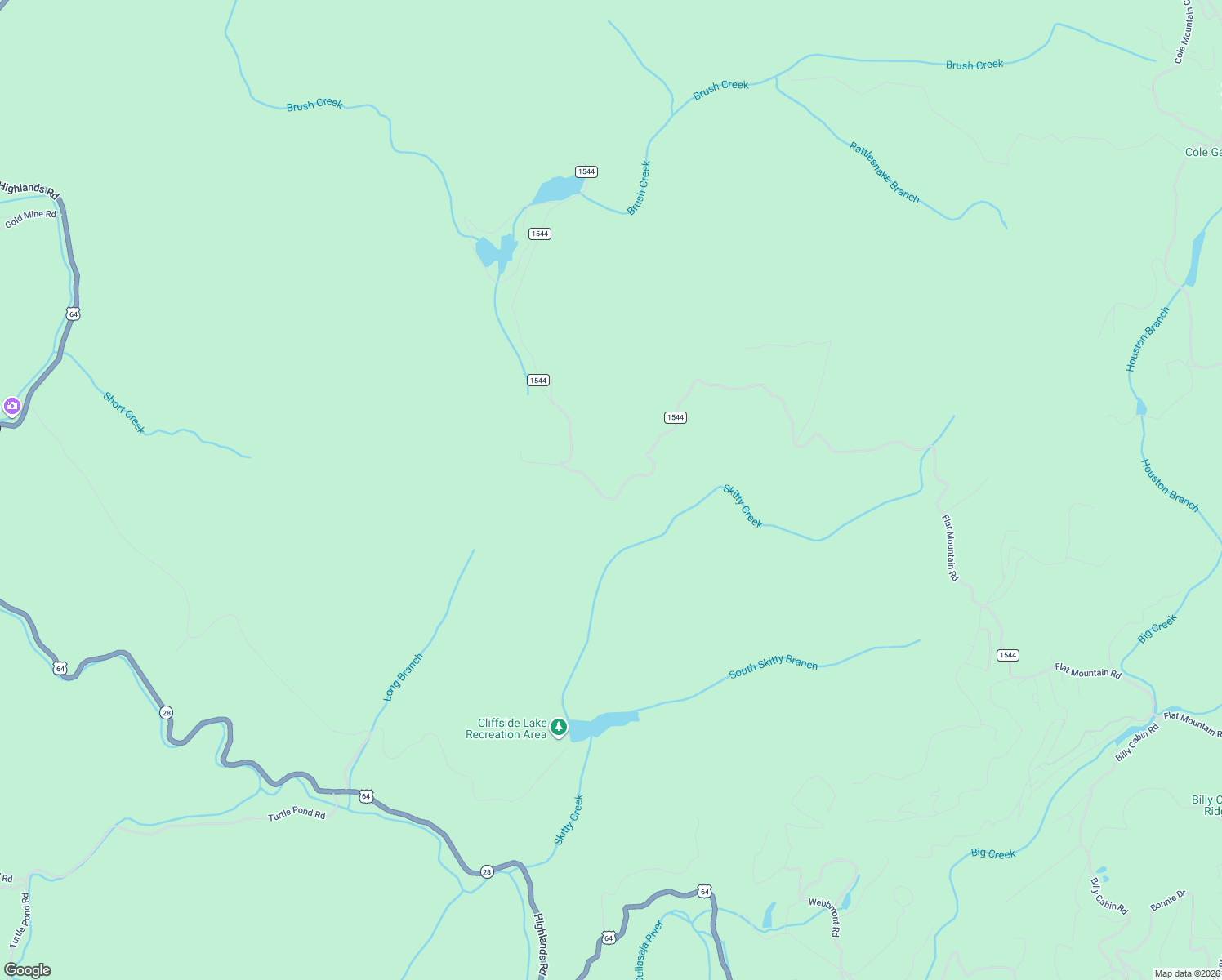 map of restaurants, bars, coffee shops, grocery stores, and more near 3819 Flat Mountain Road in Highlands