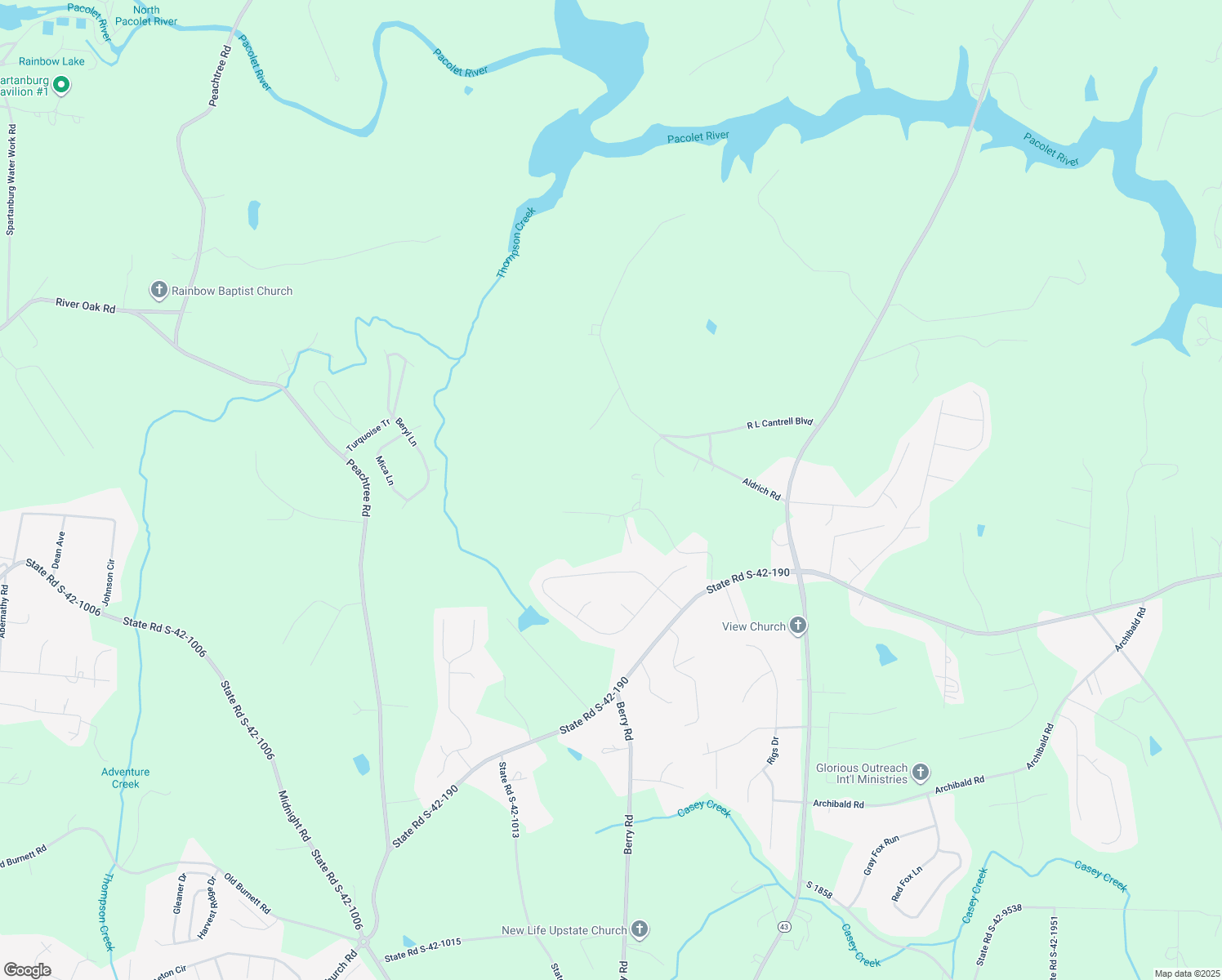 map of restaurants, bars, coffee shops, grocery stores, and more near 292 Gore Road in Boiling Springs