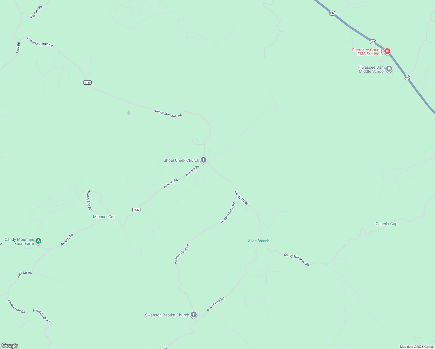 map of restaurants, bars, coffee shops, grocery stores, and more near 3391 Candy Mountain Road in Murphy