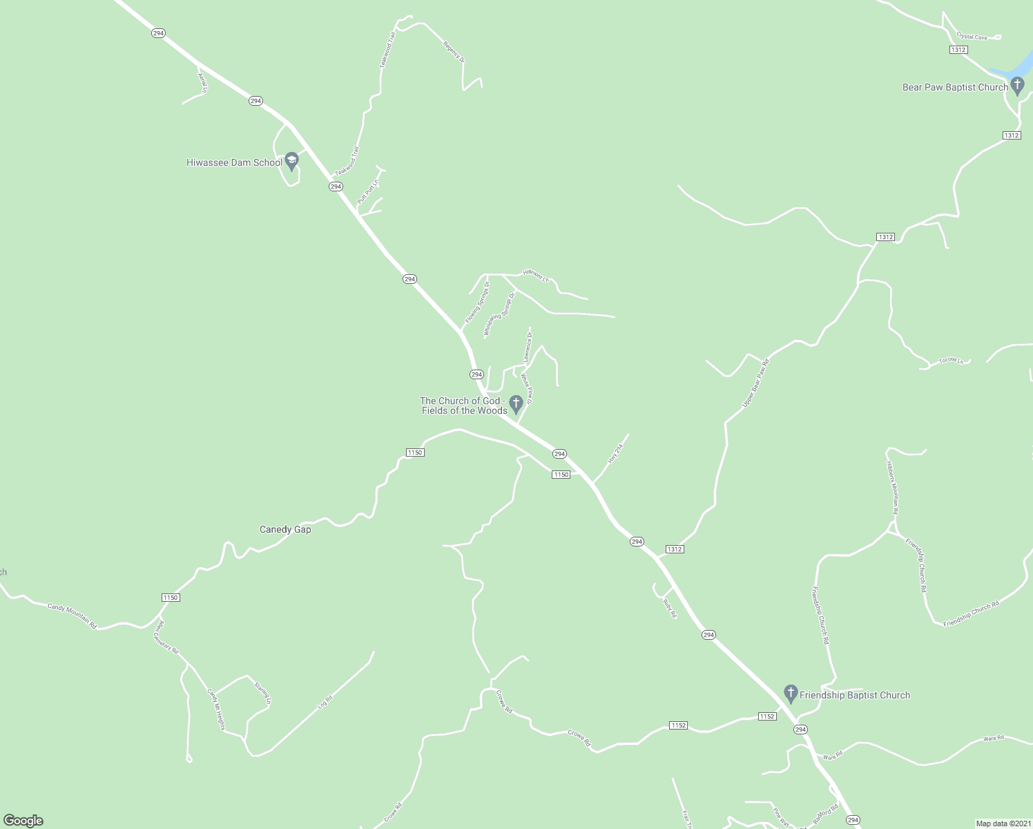 map of restaurants, bars, coffee shops, grocery stores, and more near 6530 North Carolina 294 in Murphy