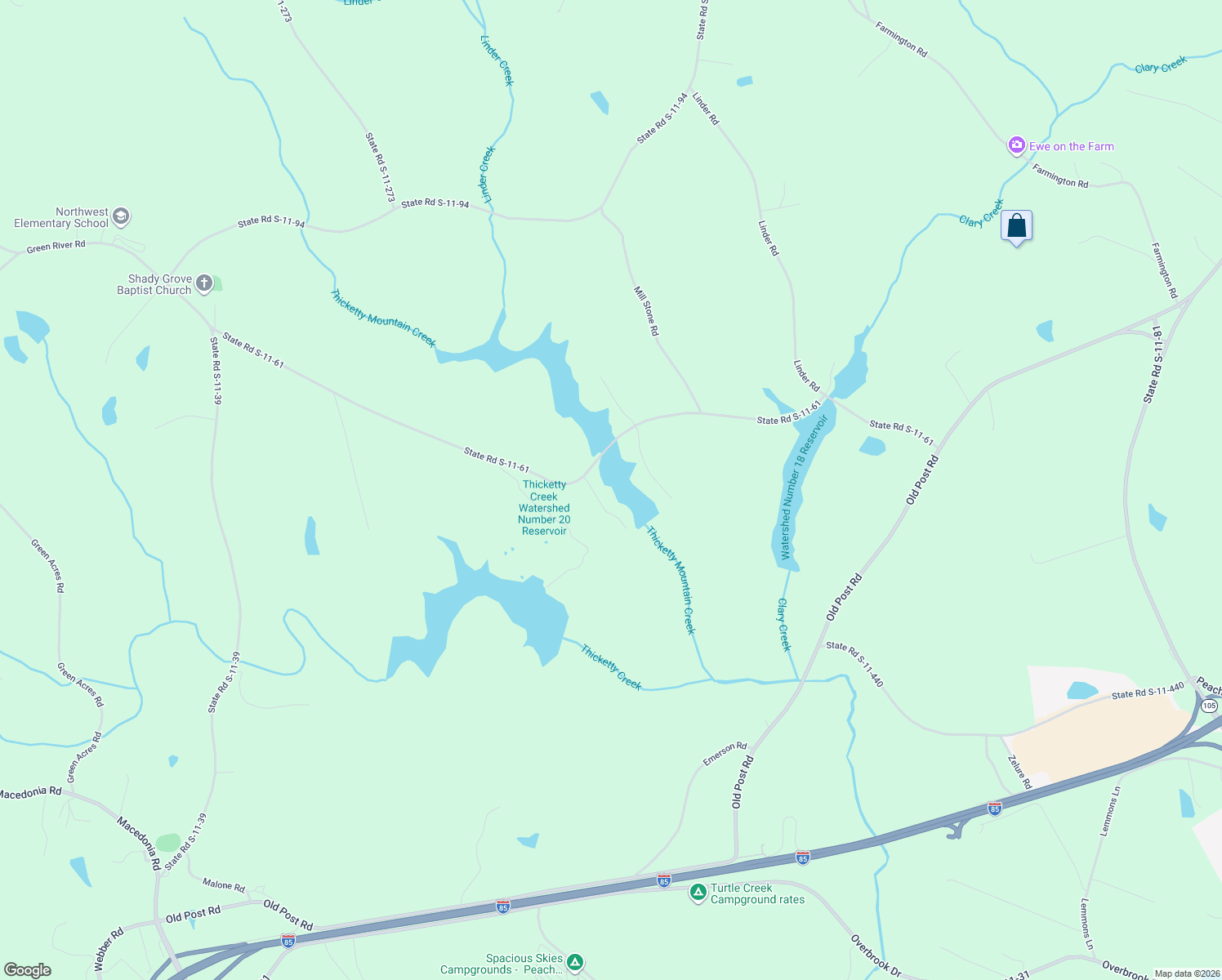 map of restaurants, bars, coffee shops, grocery stores, and more near 119 Sioux Road in Gaffney