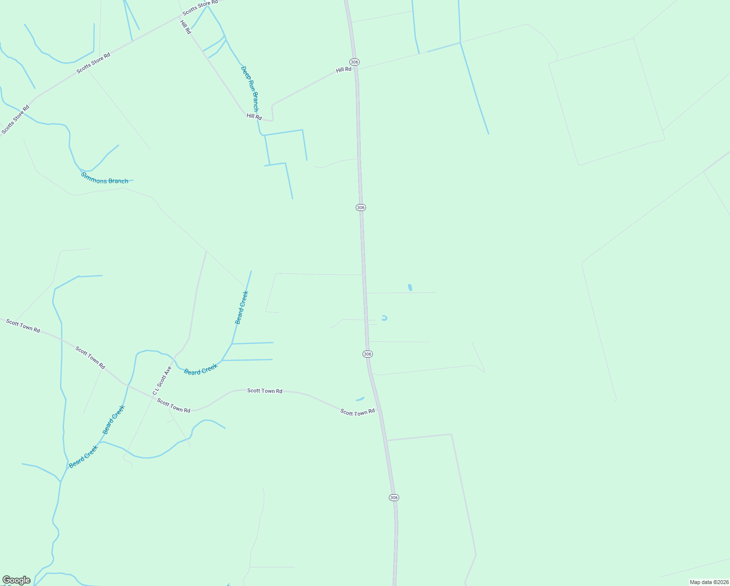 map of restaurants, bars, coffee shops, grocery stores, and more near Highway 306 in Grantsboro