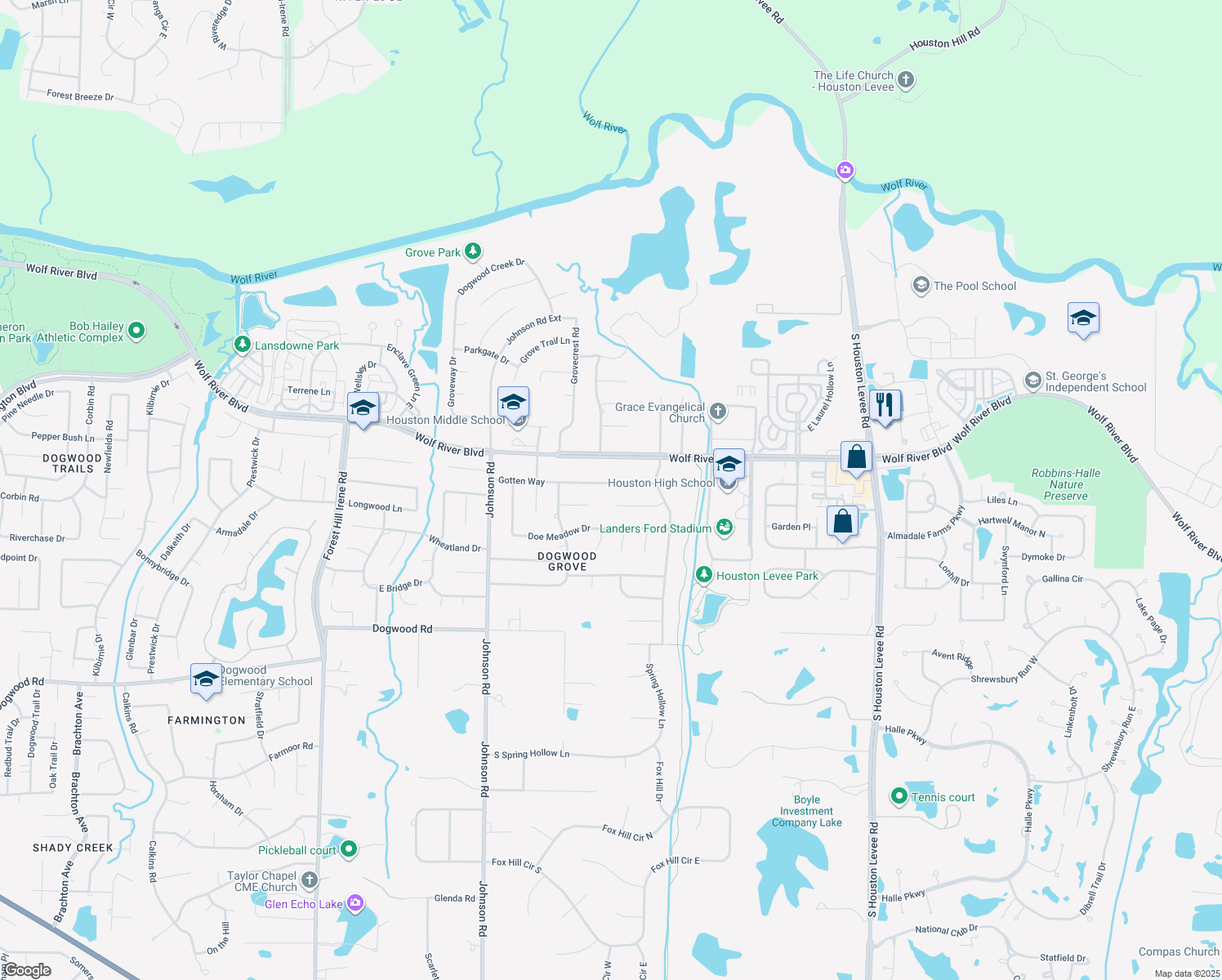 map of restaurants, bars, coffee shops, grocery stores, and more near 9577 Gotten Way in Germantown