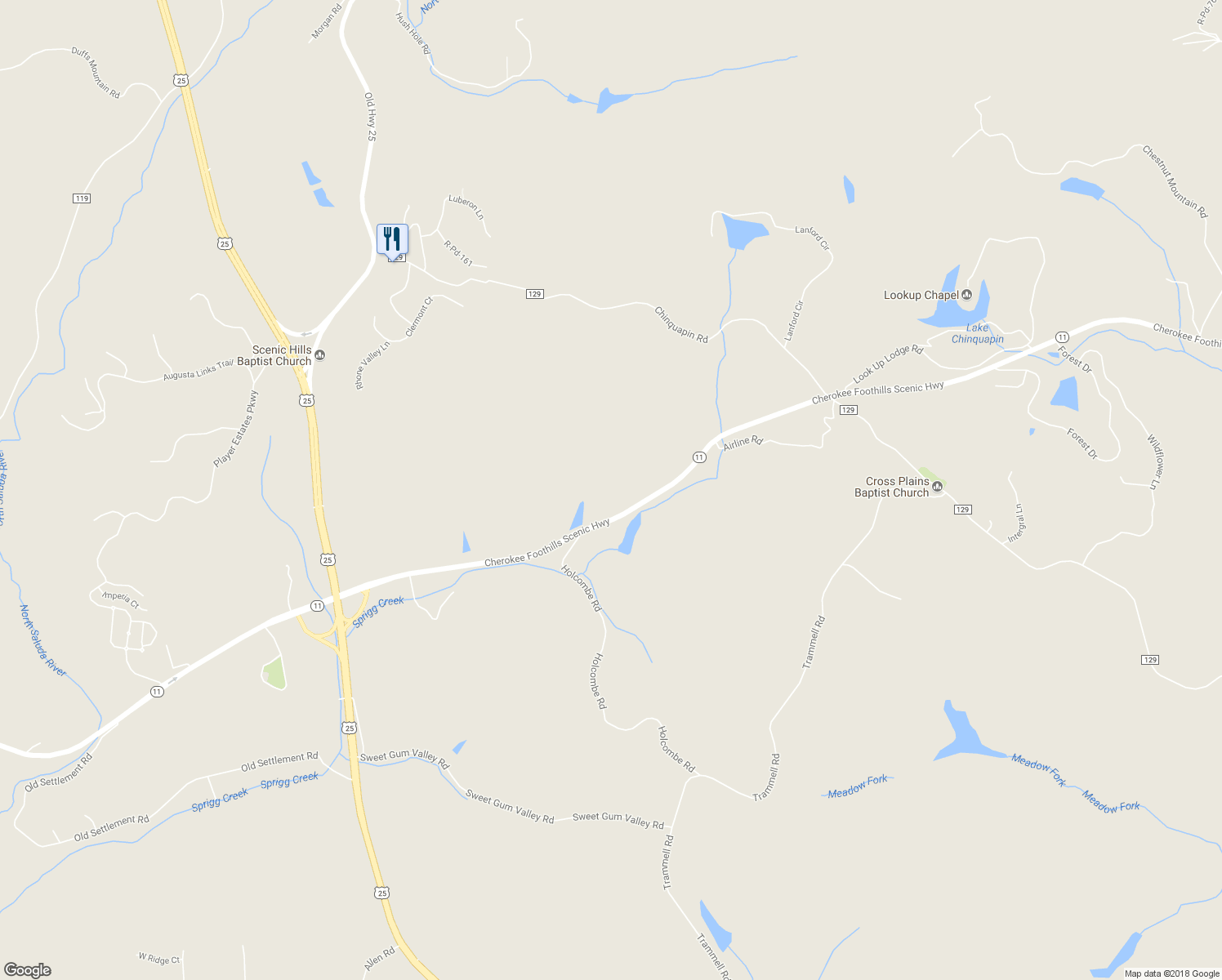 map of restaurants, bars, coffee shops, grocery stores, and more near 3340 South Carolina 11 in Travelers Rest