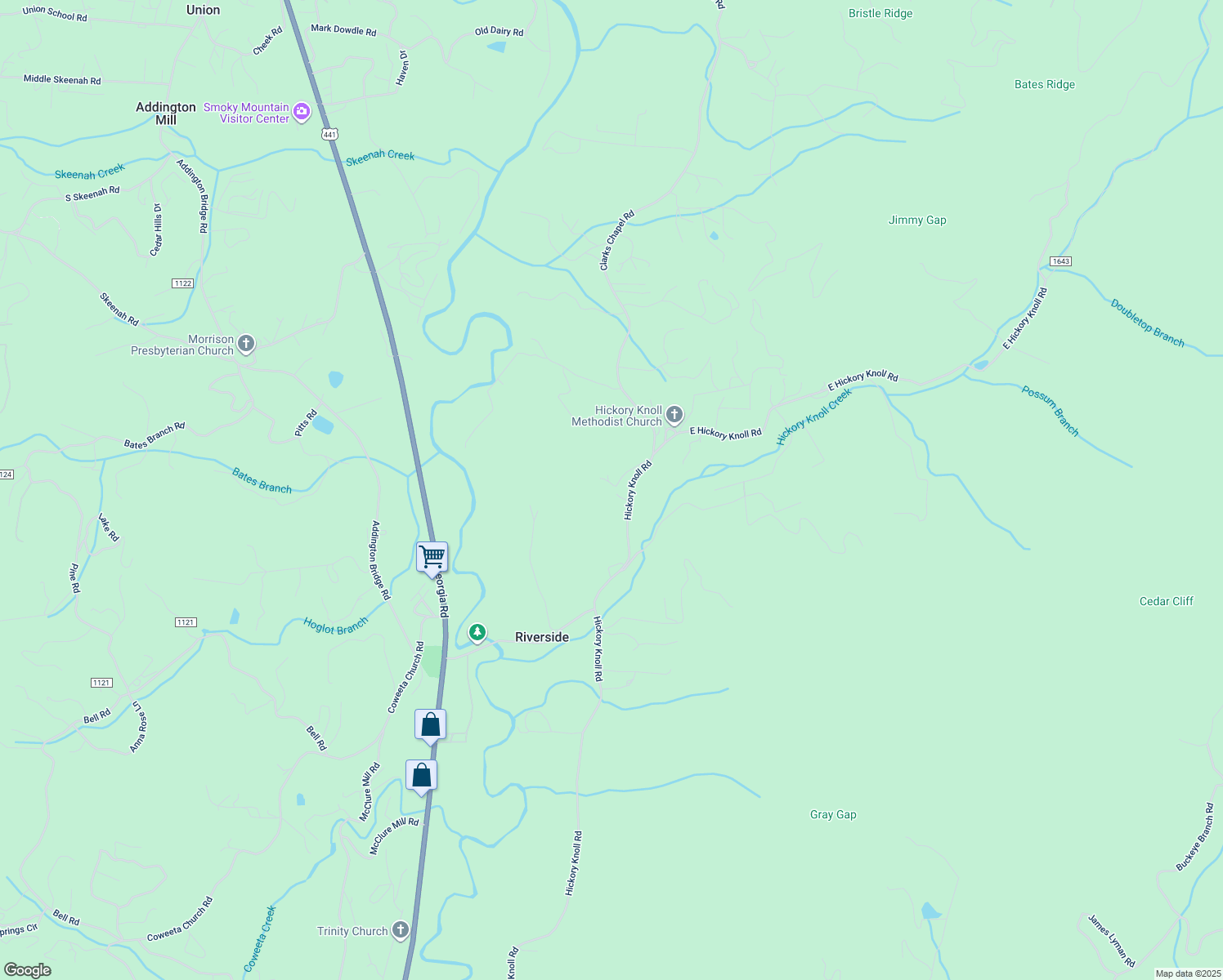map of restaurants, bars, coffee shops, grocery stores, and more near Meadows Road in Macon County