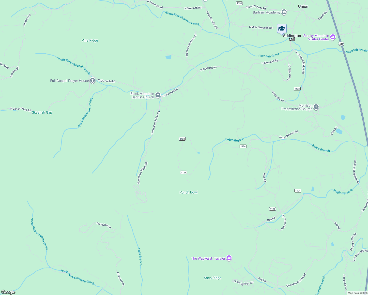 map of restaurants, bars, coffee shops, grocery stores, and more near 1750 Bates Branch Road in Franklin