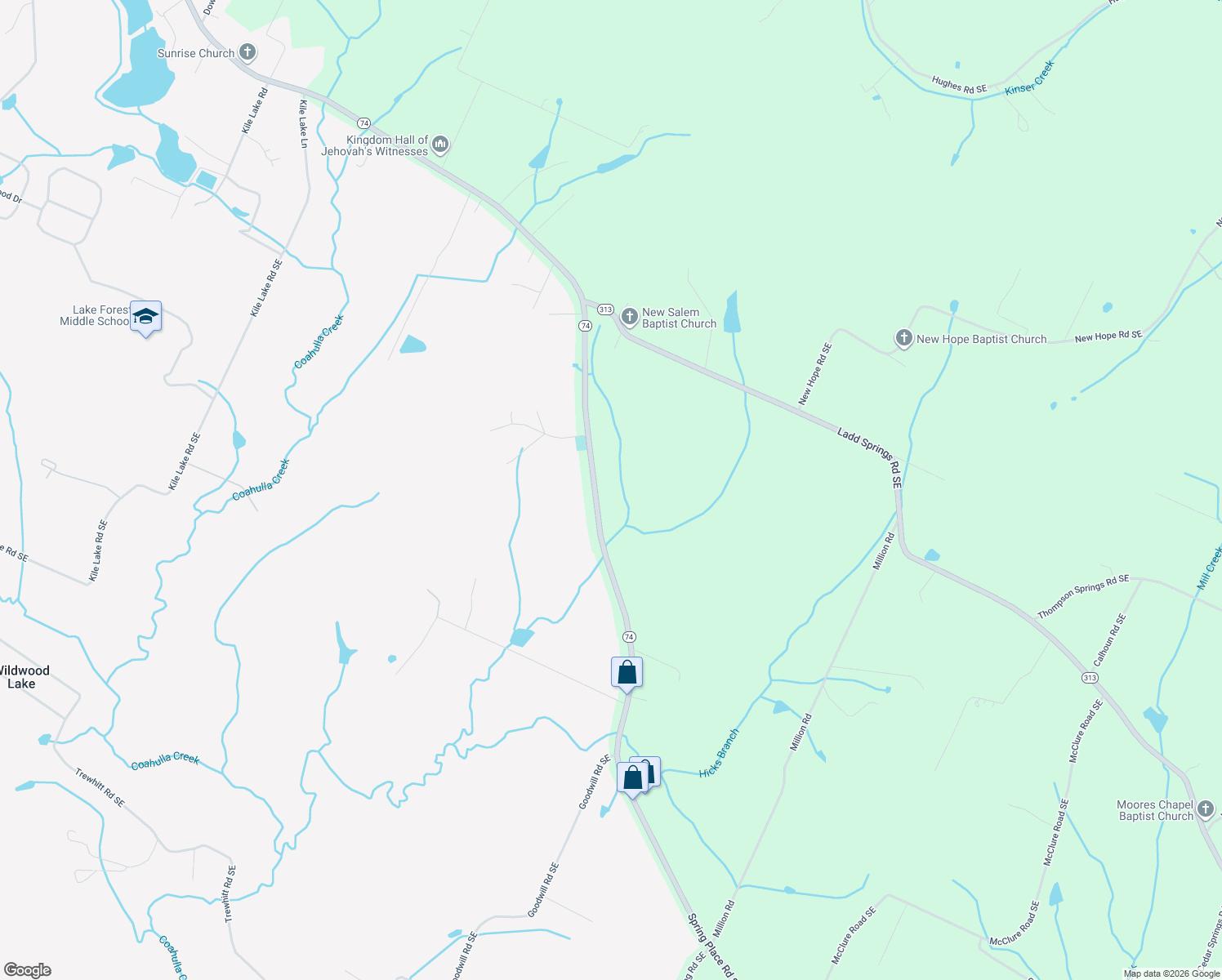 map of restaurants, bars, coffee shops, grocery stores, and more near 3701 Spring Place Road Southeast in Cleveland