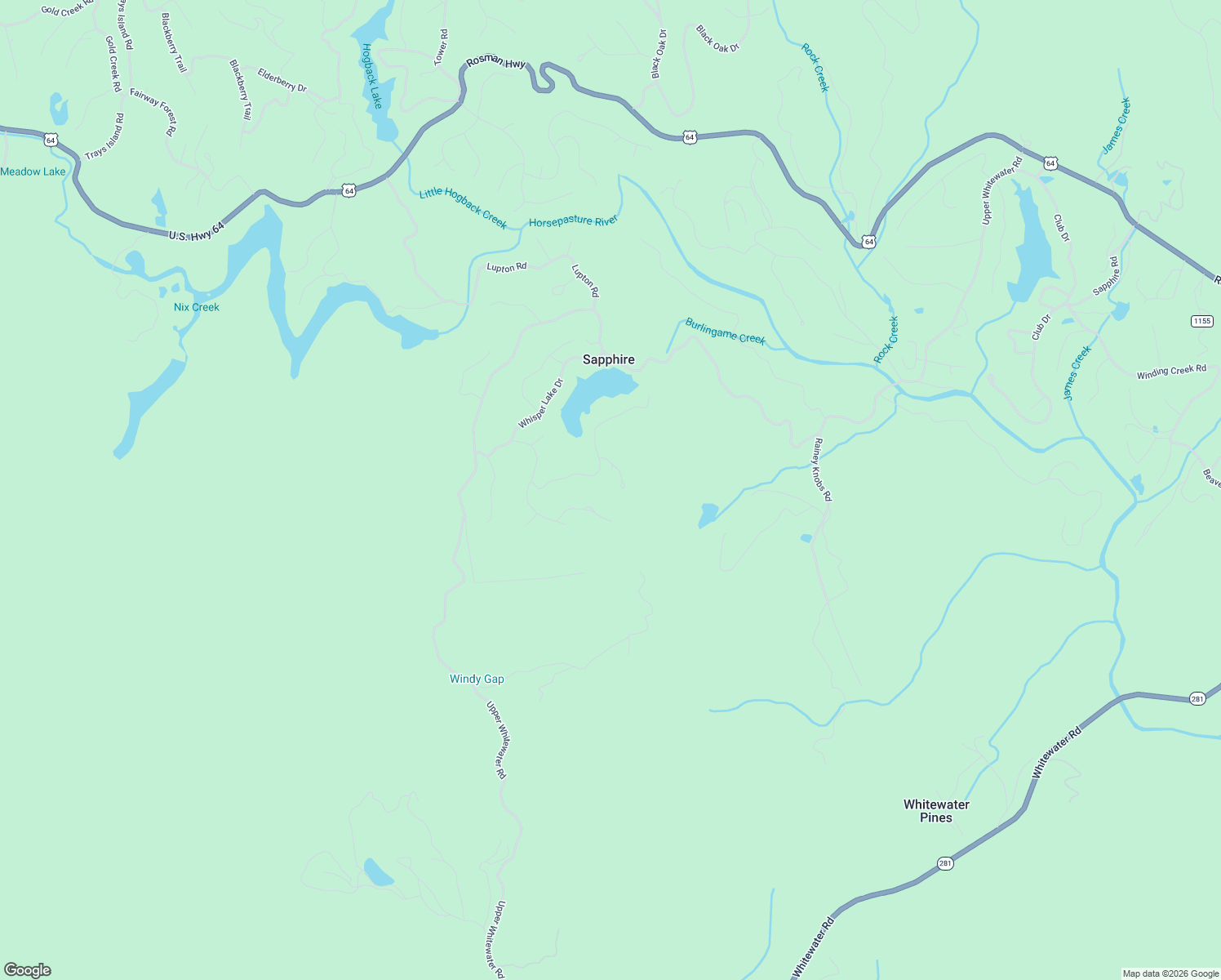map of restaurants, bars, coffee shops, grocery stores, and more near 60 Pine Cone Court in Sapphire