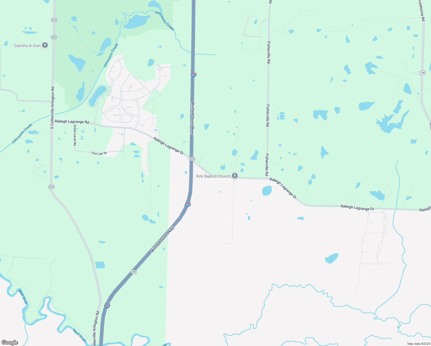 map of restaurants, bars, coffee shops, grocery stores, and more near 6540 Raleigh Lagrange Dr in Collierville