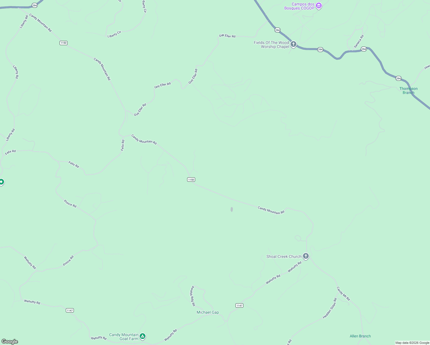 map of restaurants, bars, coffee shops, grocery stores, and more near 64 Timberline Road in Murphy