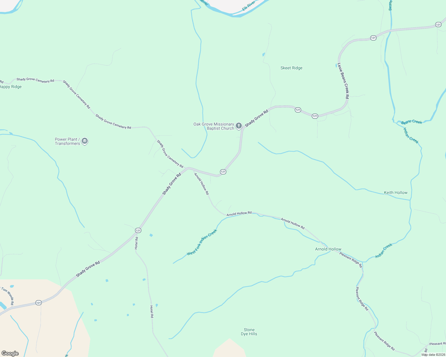 map of restaurants, bars, coffee shops, grocery stores, and more near 347 Shady Grove Road in Flintville