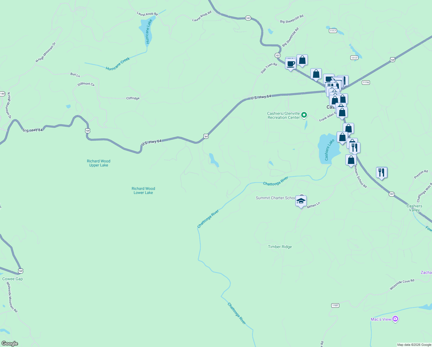map of restaurants, bars, coffee shops, grocery stores, and more near Wh Pine Trail in Jackson