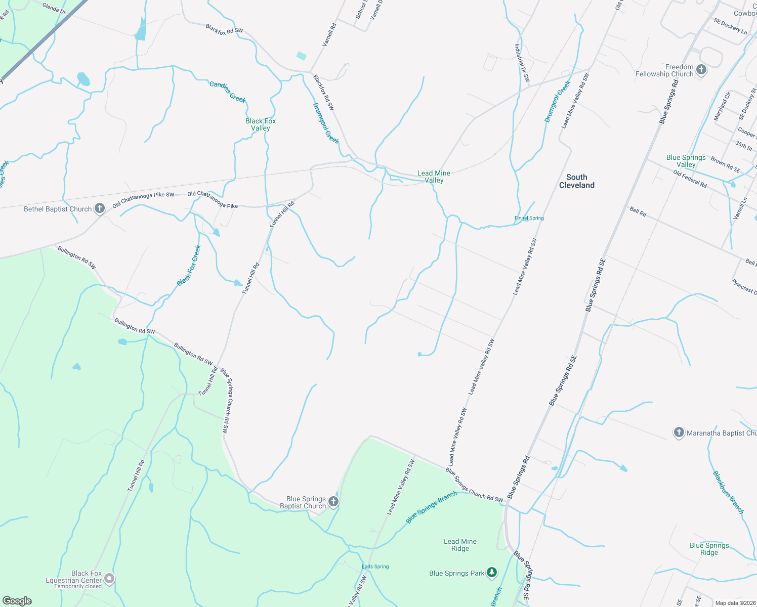 map of restaurants, bars, coffee shops, grocery stores, and more near 1063 Lead Mine Valley Road Southwest in Cleveland