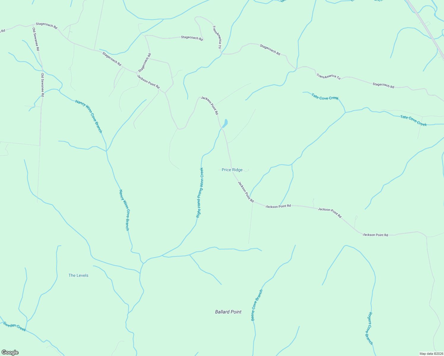 map of restaurants, bars, coffee shops, grocery stores, and more near 1824 Jackson Point Road in Sewanee