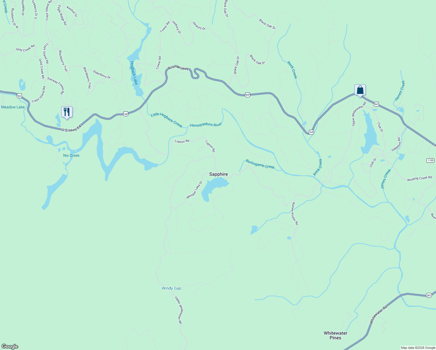 map of restaurants, bars, coffee shops, grocery stores, and more near in Sapphire