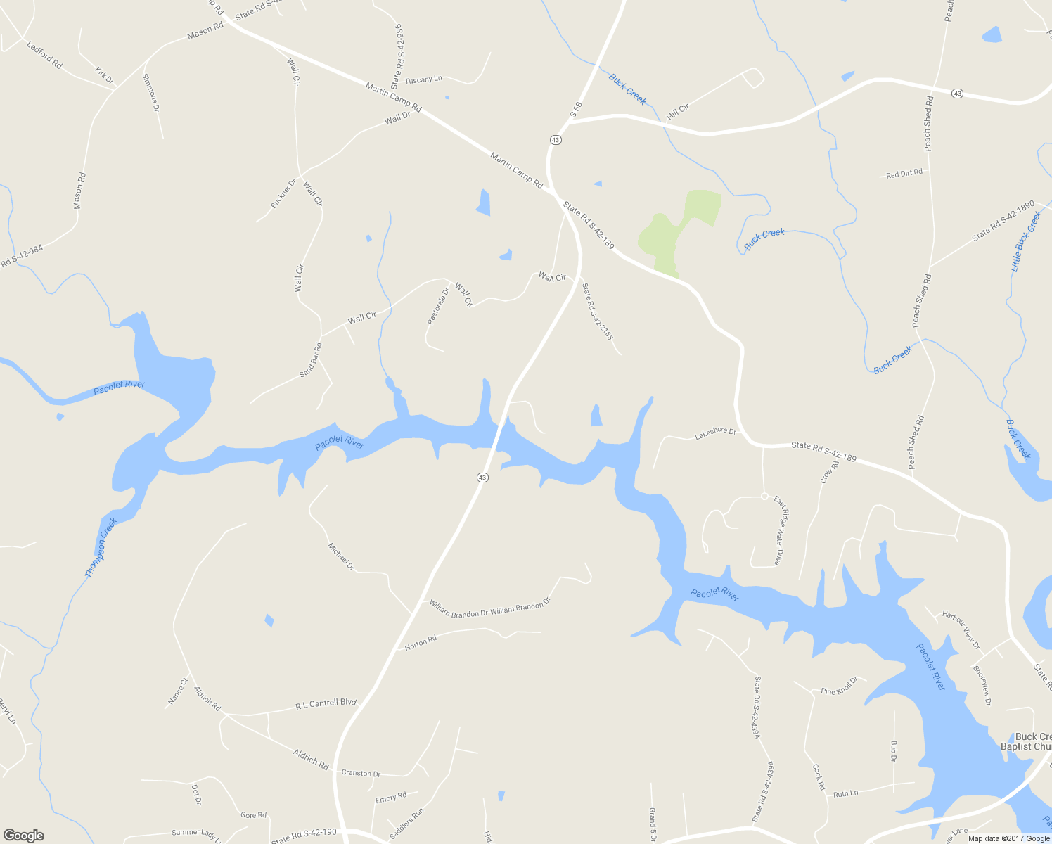 map of restaurants, bars, coffee shops, grocery stores, and more near 118 Bridgeview Road in Chesnee