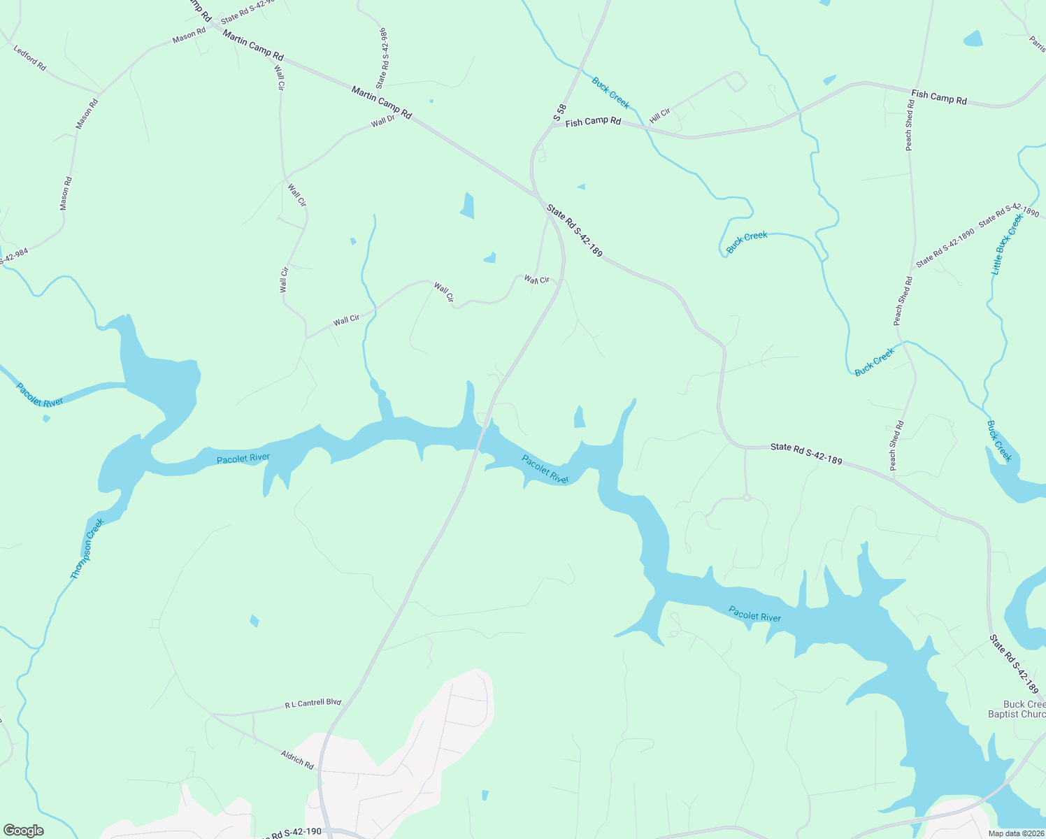 map of restaurants, bars, coffee shops, grocery stores, and more near 118 Bridgeview Road in Chesnee