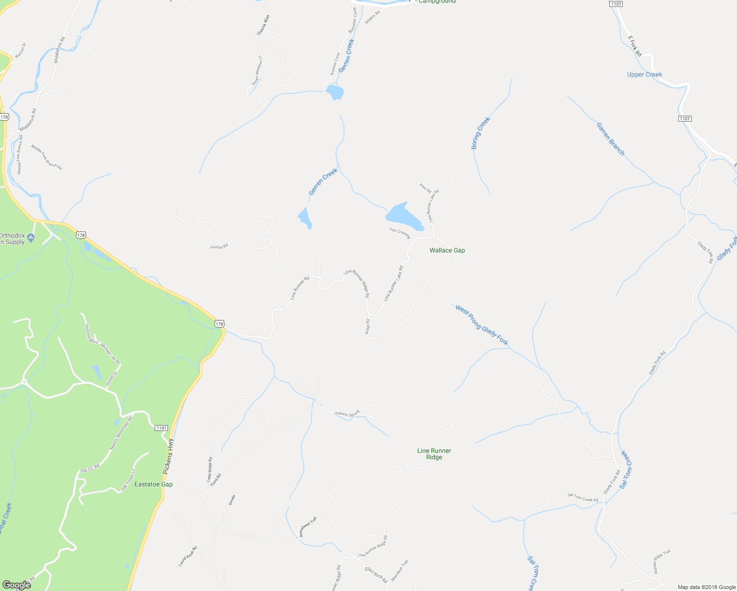 map of restaurants, bars, coffee shops, grocery stores, and more near 1197 Line Runner Ridge Road in Rosman