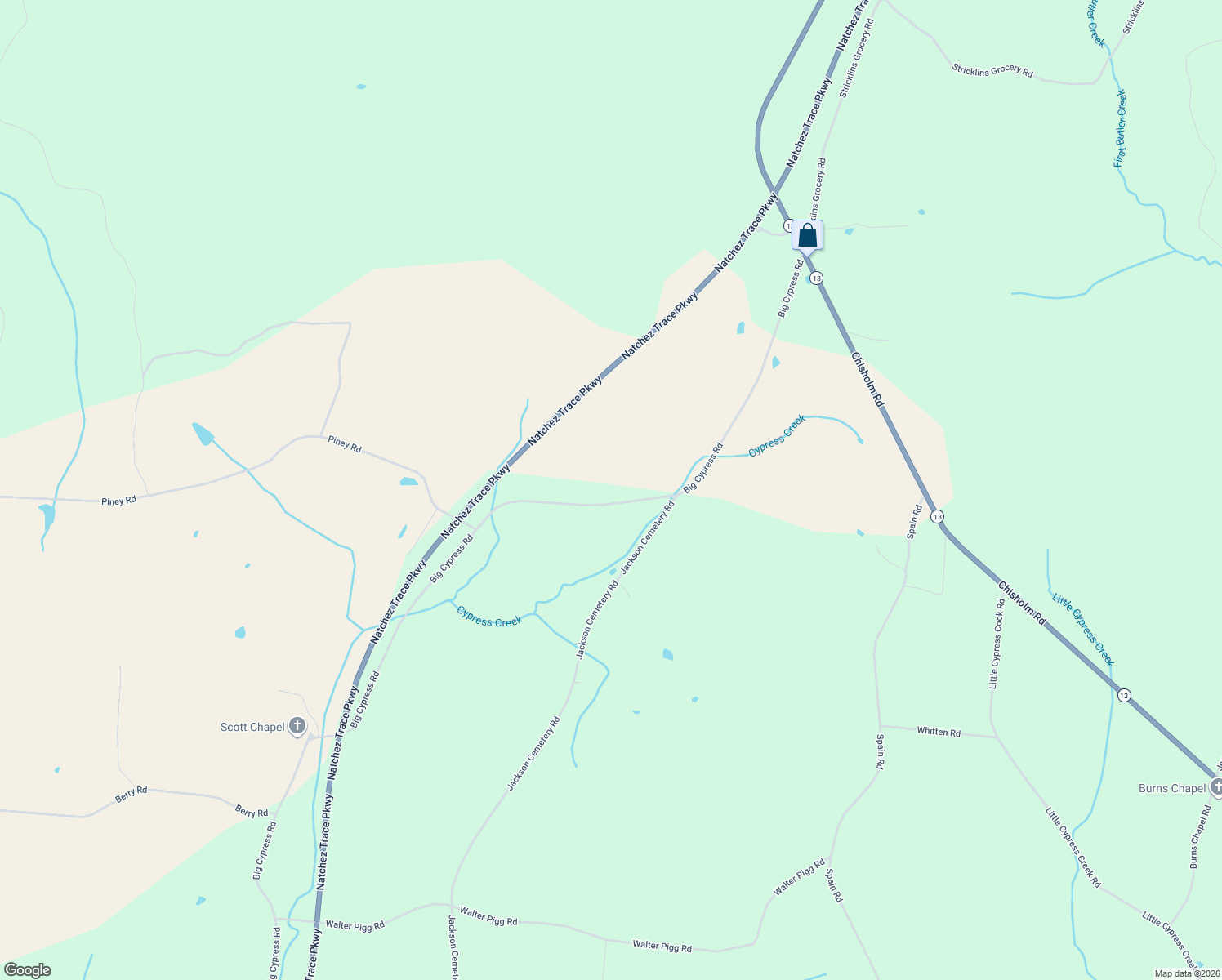 map of restaurants, bars, coffee shops, grocery stores, and more near 1238 Big Cypress Road in Cypress Inn
