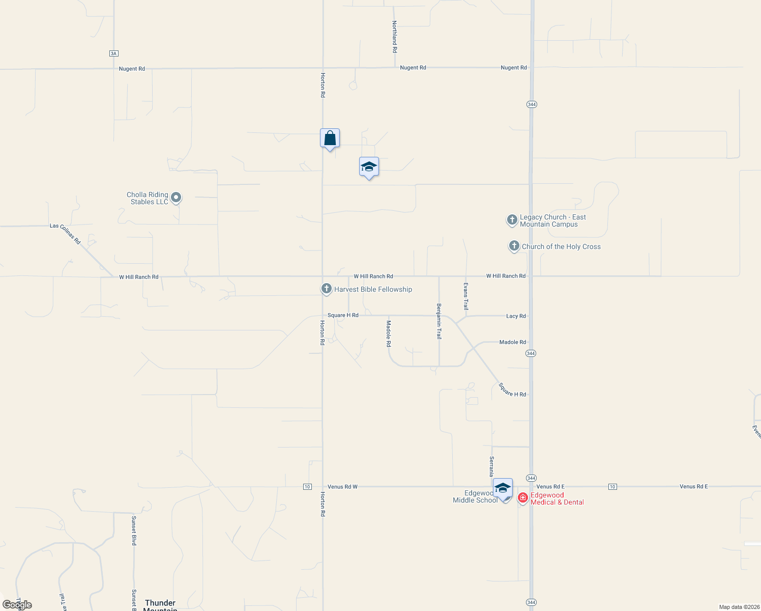 map of restaurants, bars, coffee shops, grocery stores, and more near 86 Square H Rd in Edgewood
