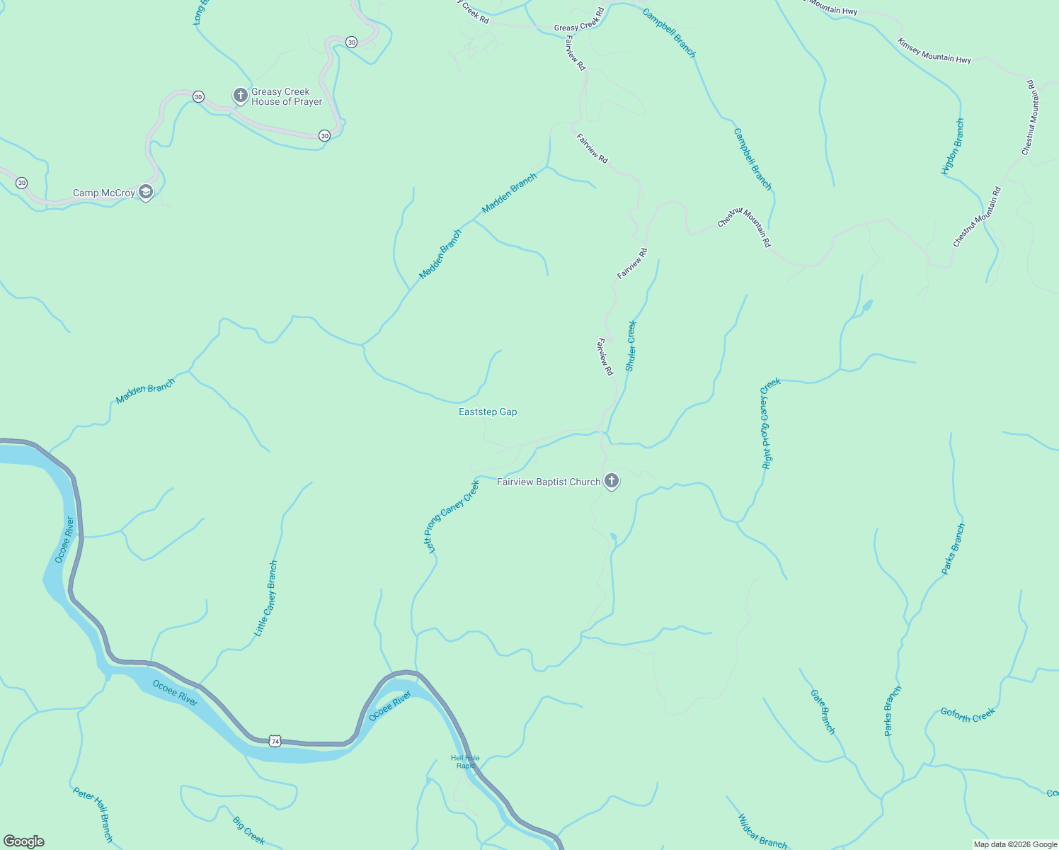 map of restaurants, bars, coffee shops, grocery stores, and more near 186 Caney Creek Road in Reliance