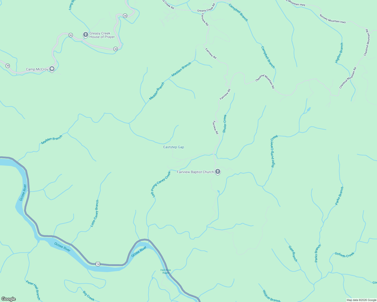 map of restaurants, bars, coffee shops, grocery stores, and more near 186 Caney Creek Road in Reliance