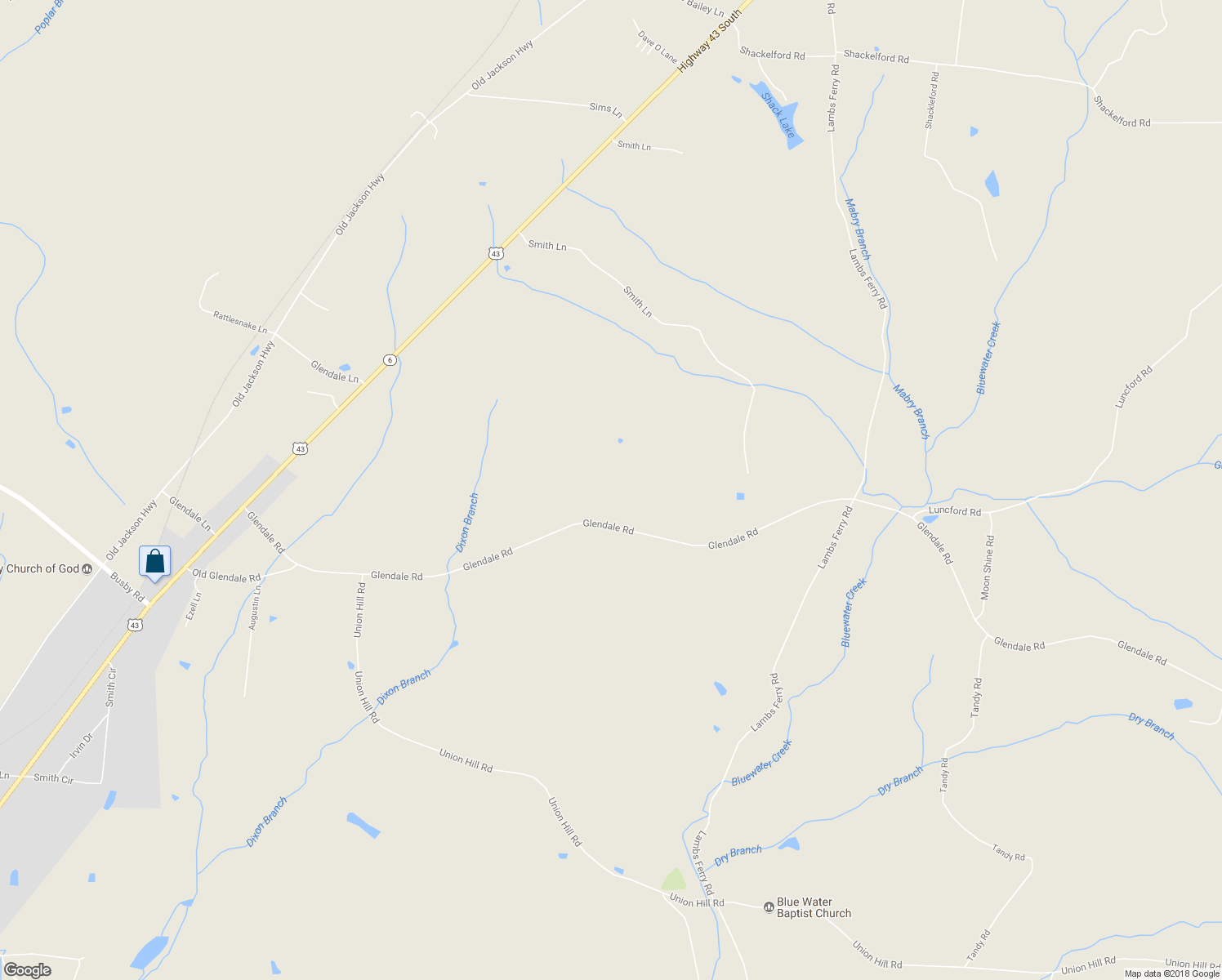 map of restaurants, bars, coffee shops, grocery stores, and more near 108 Glendale Road in Loretto