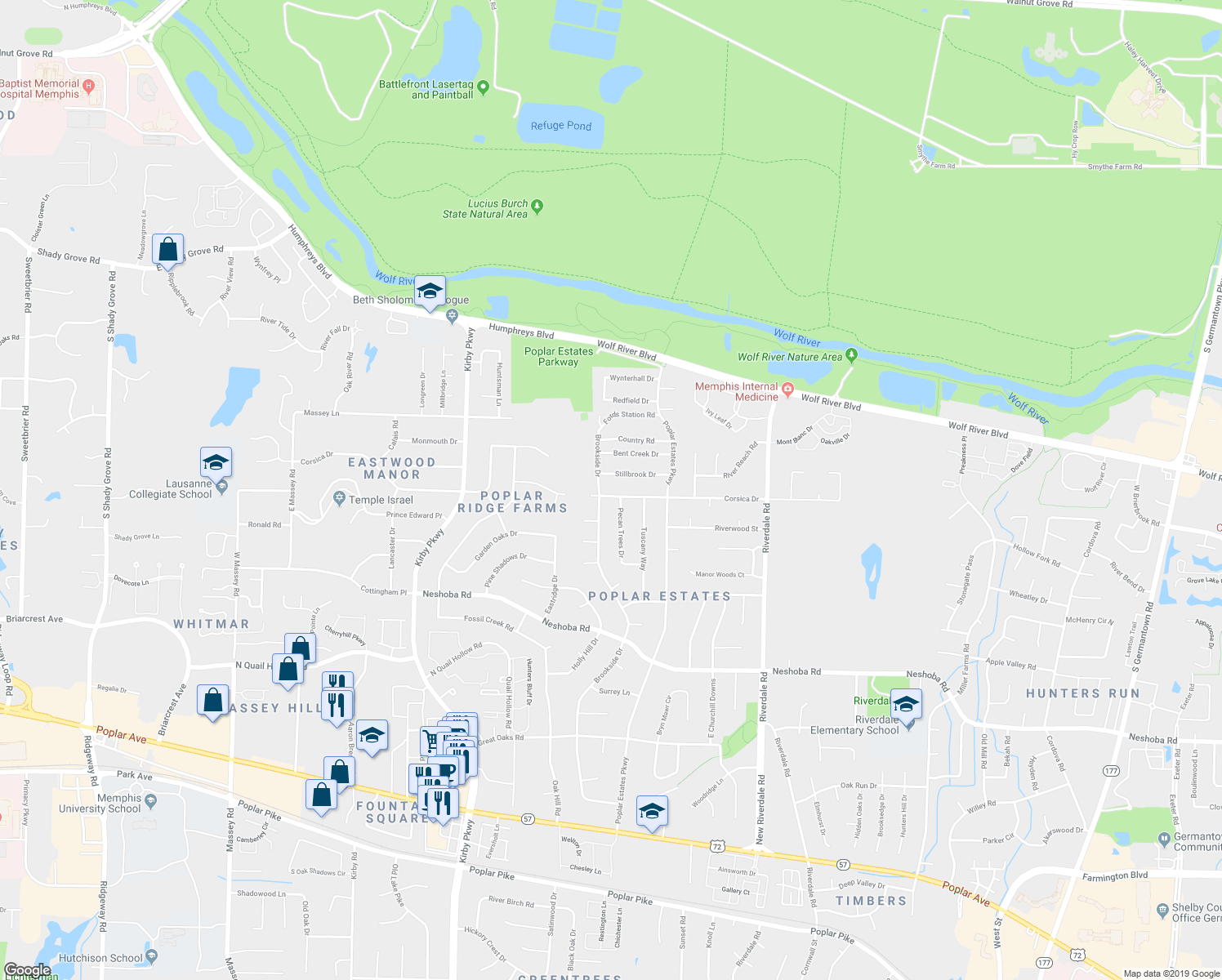map of restaurants, bars, coffee shops, grocery stores, and more near 6940 Corsica Drive in Germantown