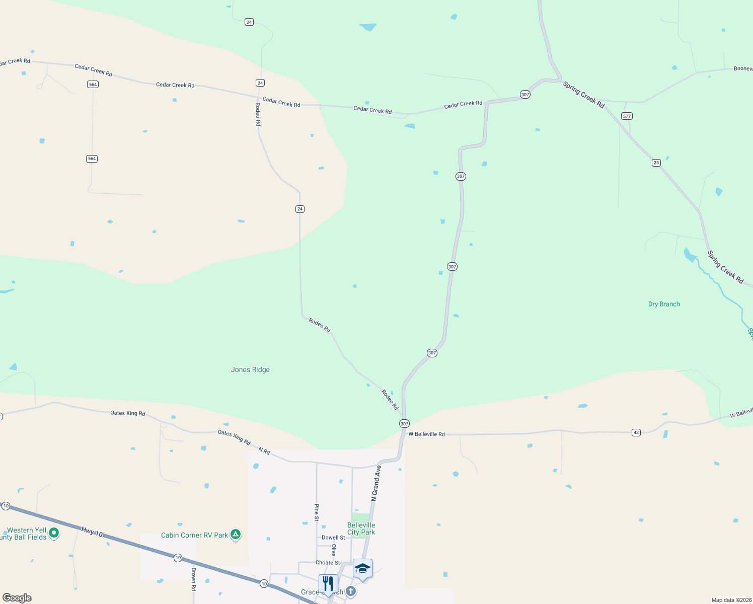 map of restaurants, bars, coffee shops, grocery stores, and more near in Belleville