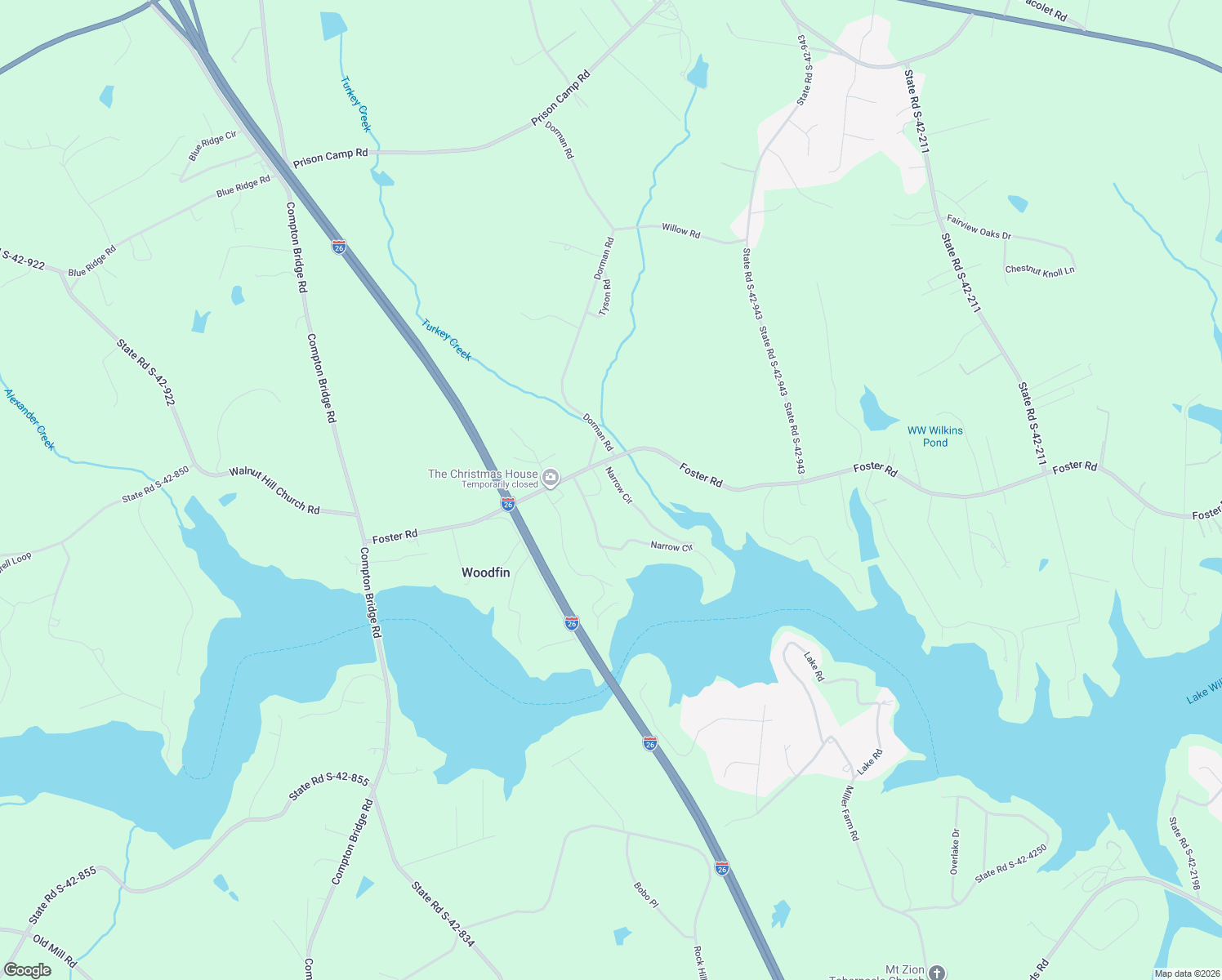 map of restaurants, bars, coffee shops, grocery stores, and more near 650 Narrow Circle in Inman