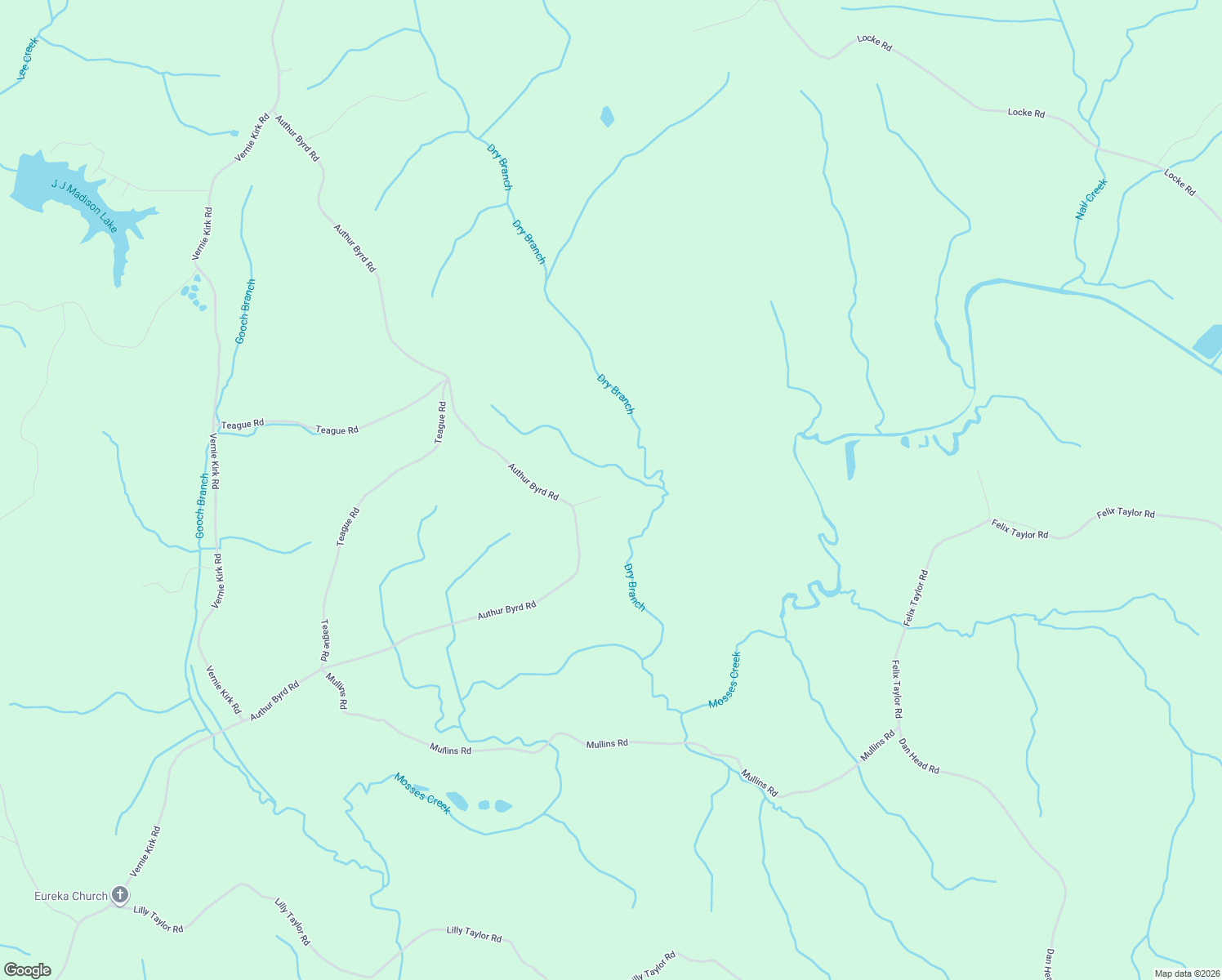map of restaurants, bars, coffee shops, grocery stores, and more near 1586 Auther Byrd Road in Pocahontas