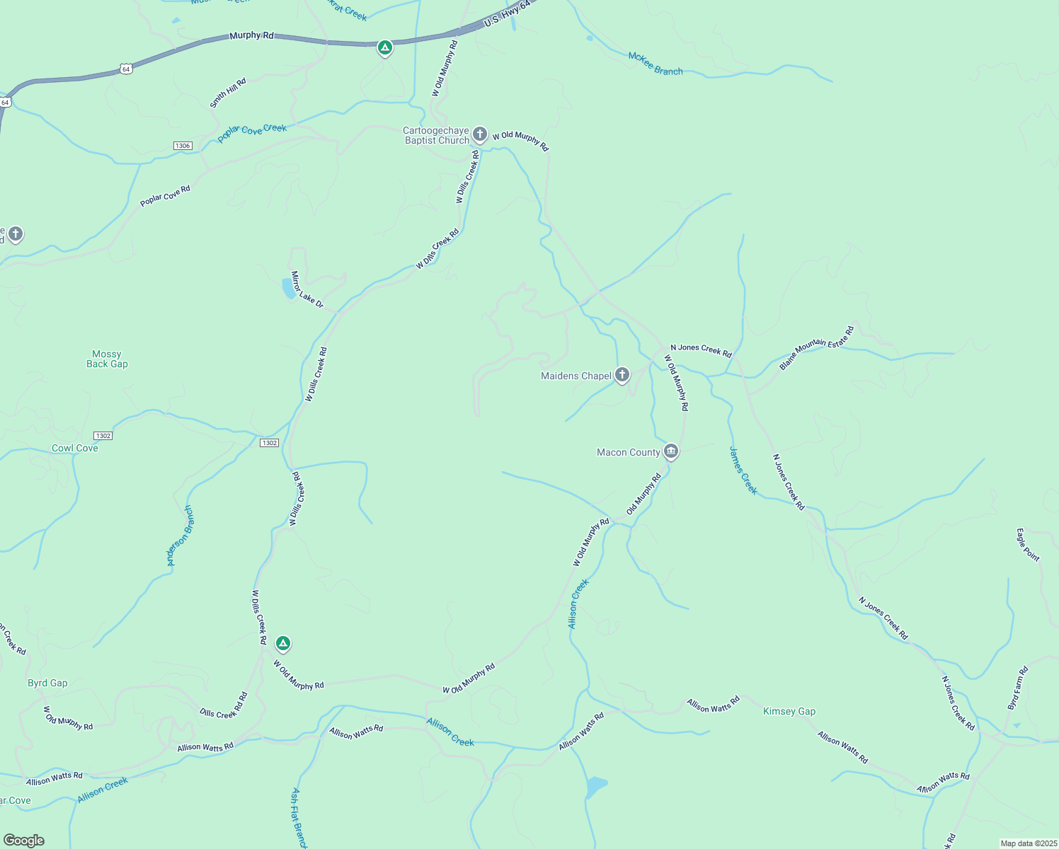 map of restaurants, bars, coffee shops, grocery stores, and more near Deerwood Drive in Macon County