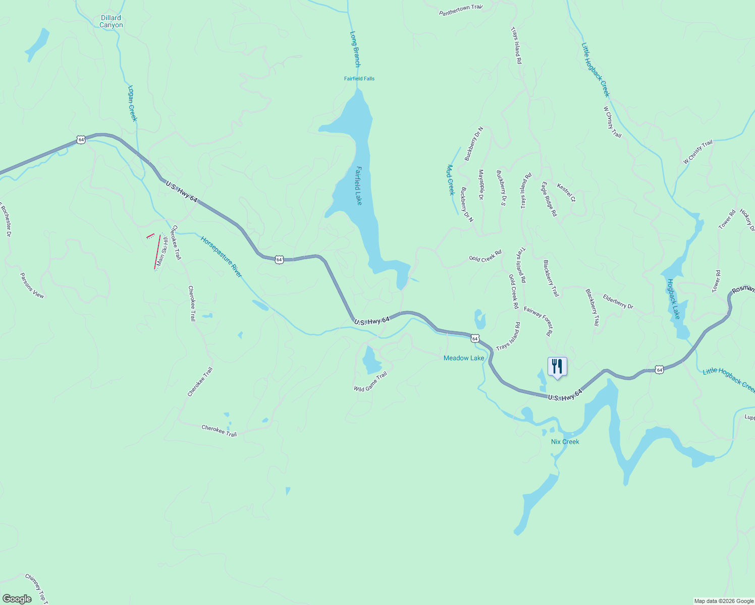 map of restaurants, bars, coffee shops, grocery stores, and more near 25 Emerald Crest Road in Sapphire