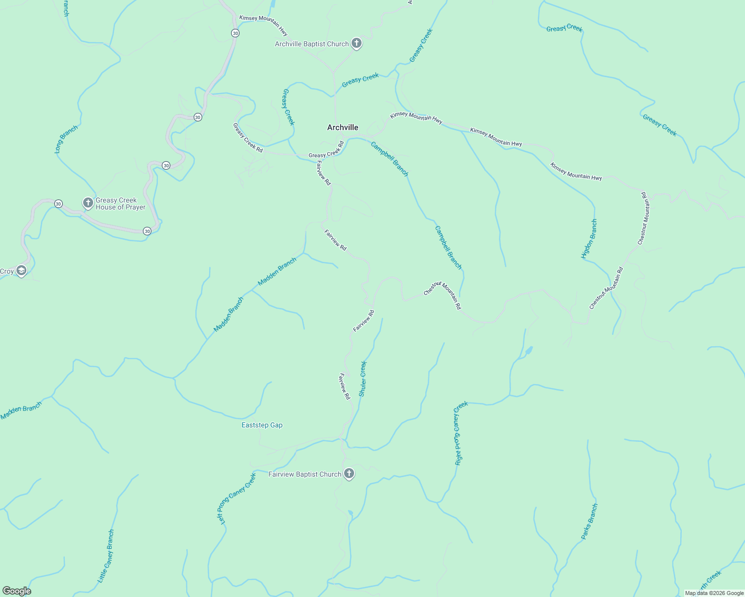 map of restaurants, bars, coffee shops, grocery stores, and more near 107 Chestnut Mountain Road in Reliance