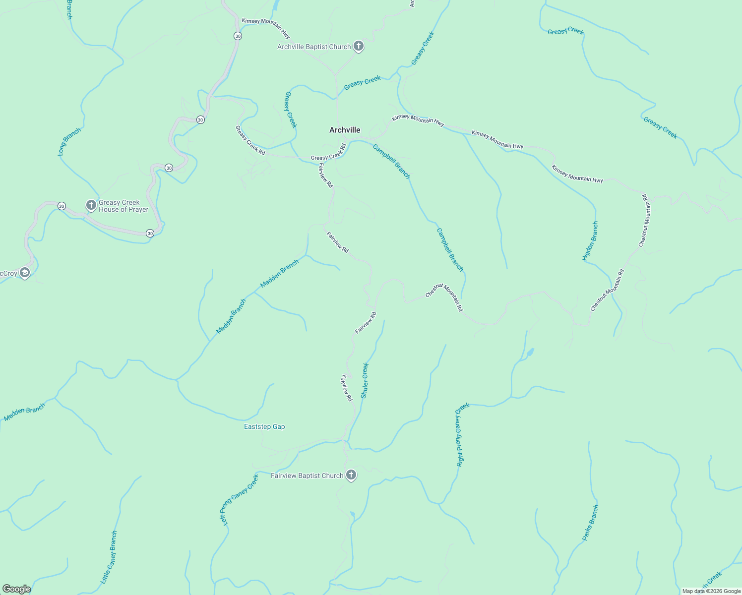 map of restaurants, bars, coffee shops, grocery stores, and more near 107 Chestnut Mountain Road in Reliance