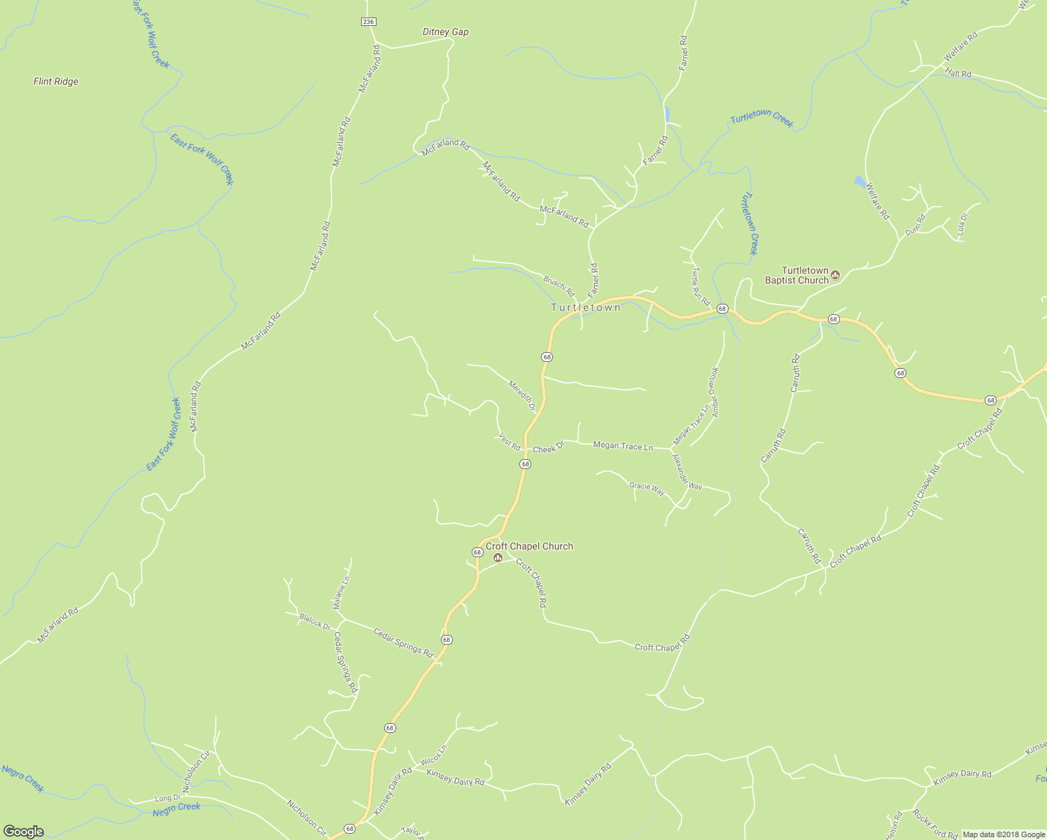 map of restaurants, bars, coffee shops, grocery stores, and more near 127 Meredith Dr in Turtletown