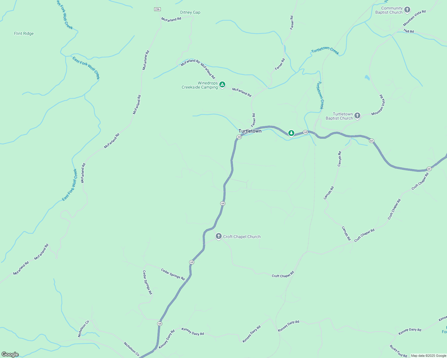 map of restaurants, bars, coffee shops, grocery stores, and more near 127 Meredith Drive in Turtletown