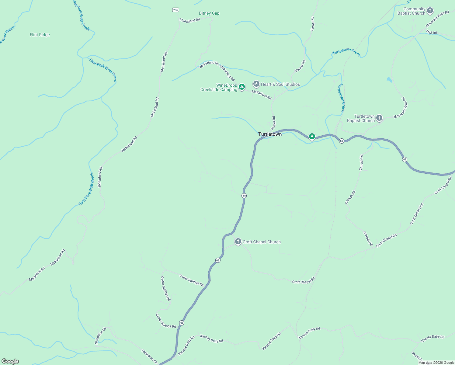 map of restaurants, bars, coffee shops, grocery stores, and more near 135-205 Vest Road in Turtletown