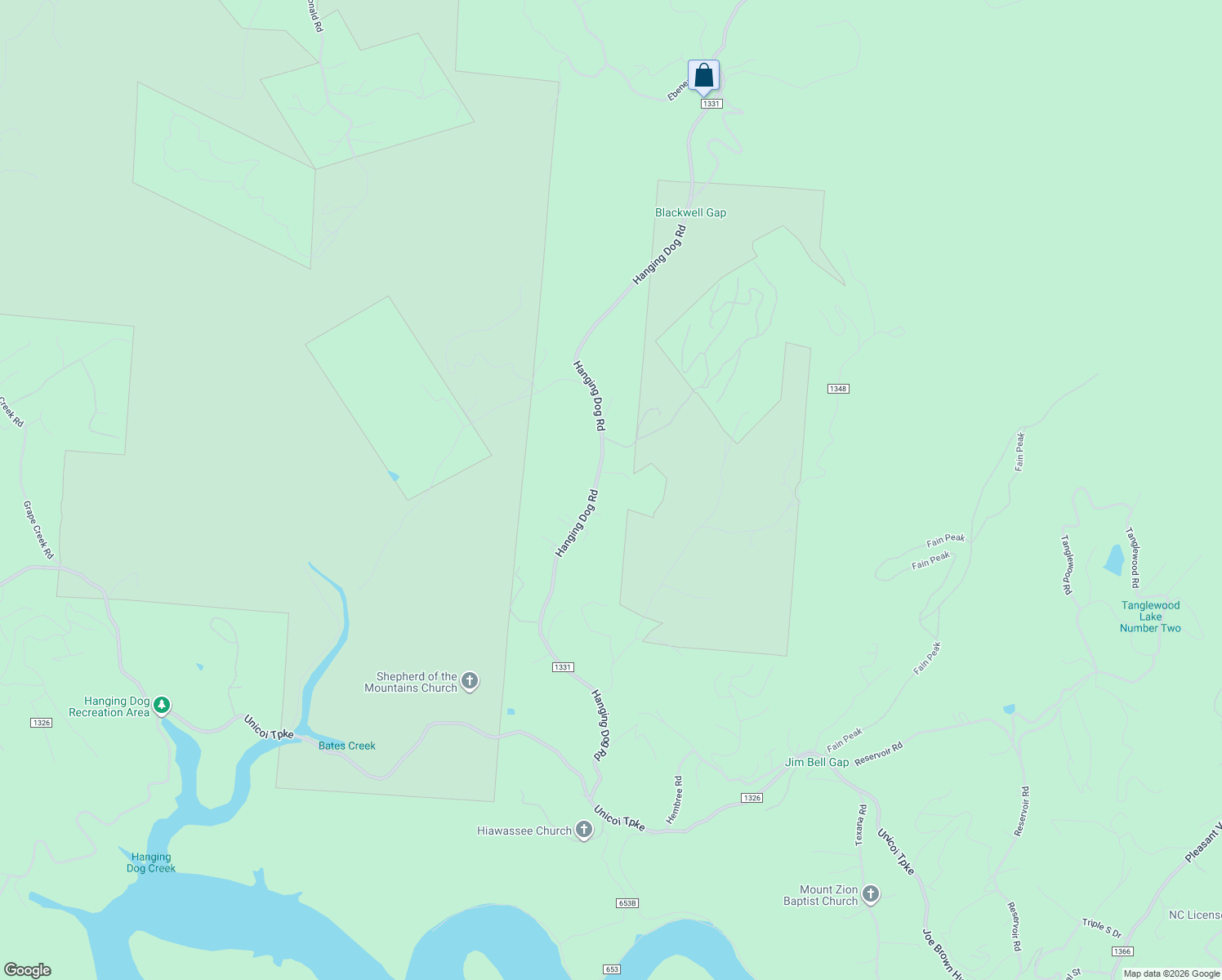 map of restaurants, bars, coffee shops, grocery stores, and more near 40 Meadow Lane in Murphy