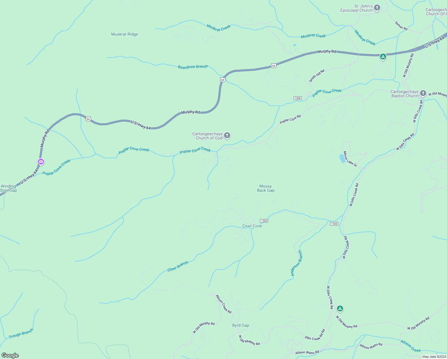 map of restaurants, bars, coffee shops, grocery stores, and more near Poplar Cove Road in Franklin