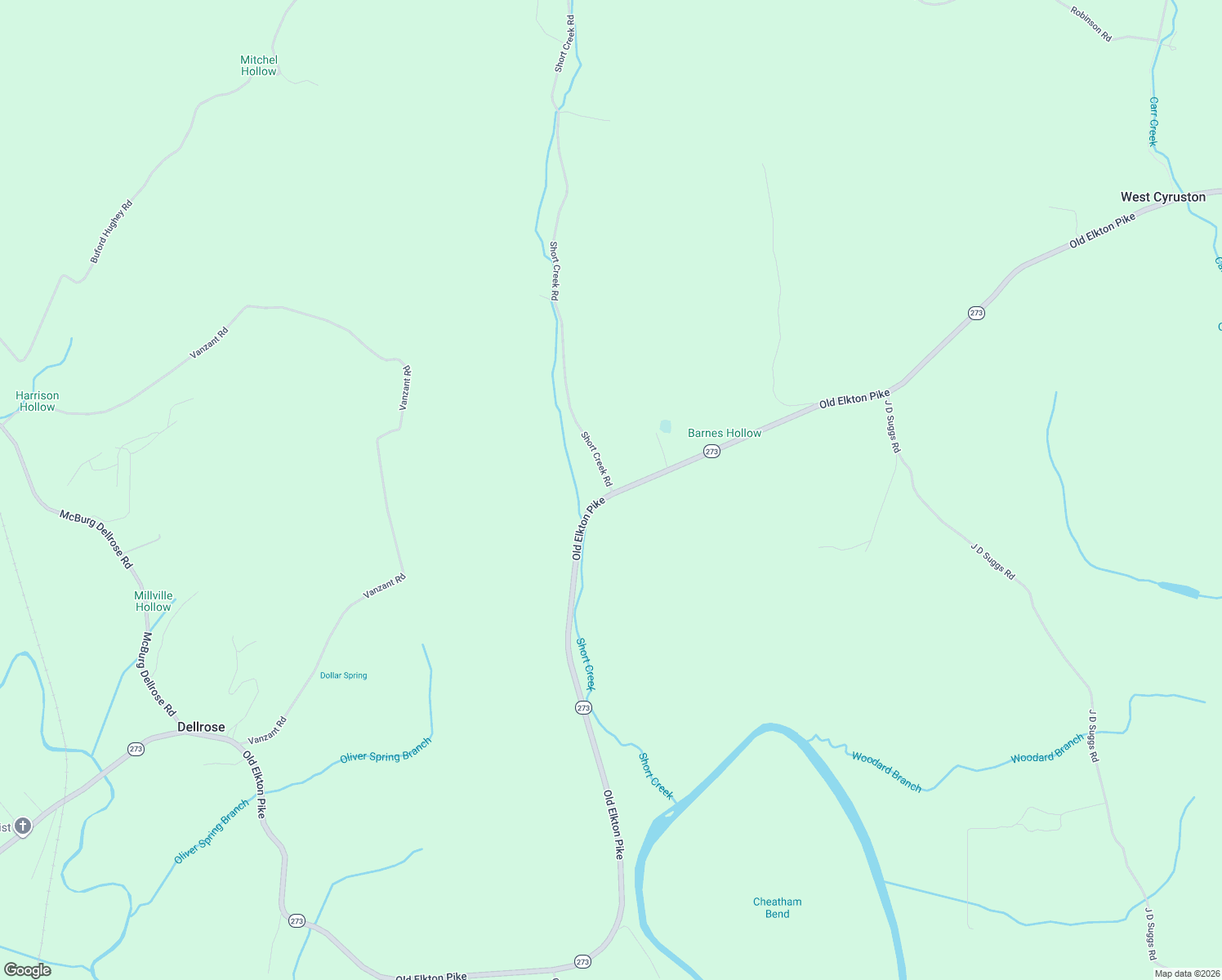 map of restaurants, bars, coffee shops, grocery stores, and more near 1 Short Creek Road in Dellrose