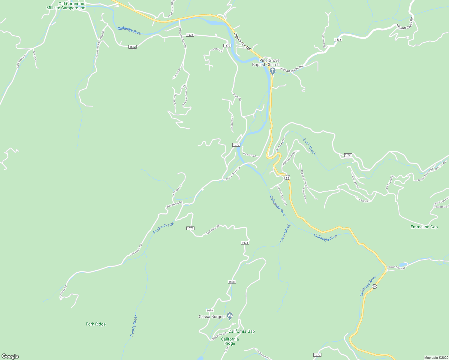map of restaurants, bars, coffee shops, grocery stores, and more near Peeks Creek Road in Franklin
