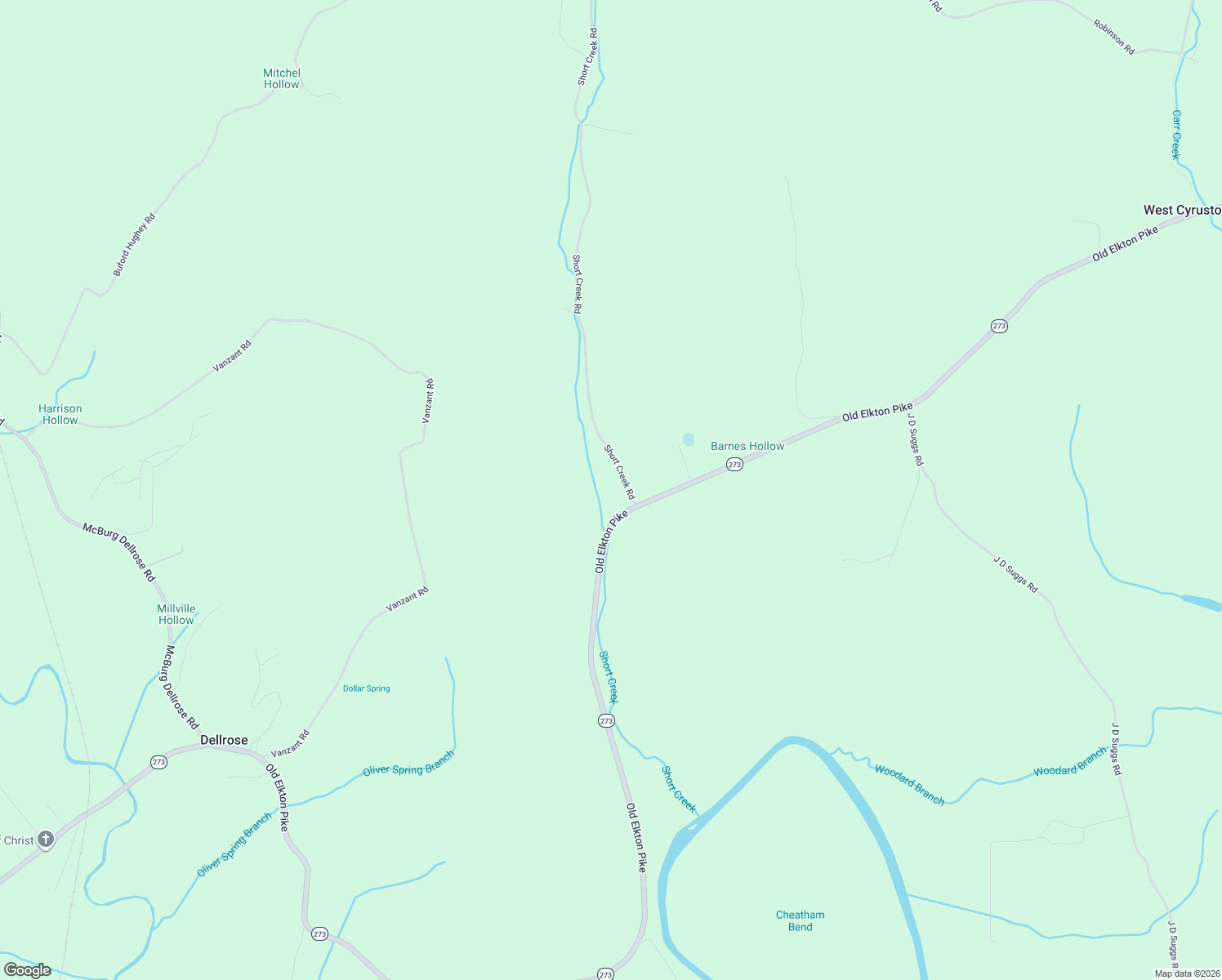 map of restaurants, bars, coffee shops, grocery stores, and more near 1 Short Creek Road in Dellrose