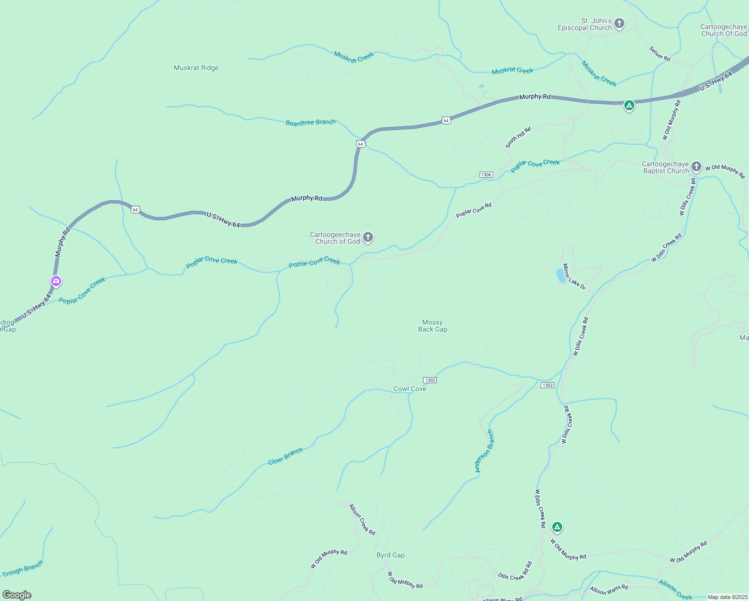 map of restaurants, bars, coffee shops, grocery stores, and more near Poplar Cove Road in Franklin