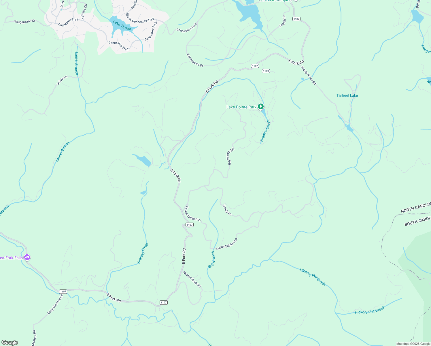map of restaurants, bars, coffee shops, grocery stores, and more near 488 Big Hill Road in Brevard