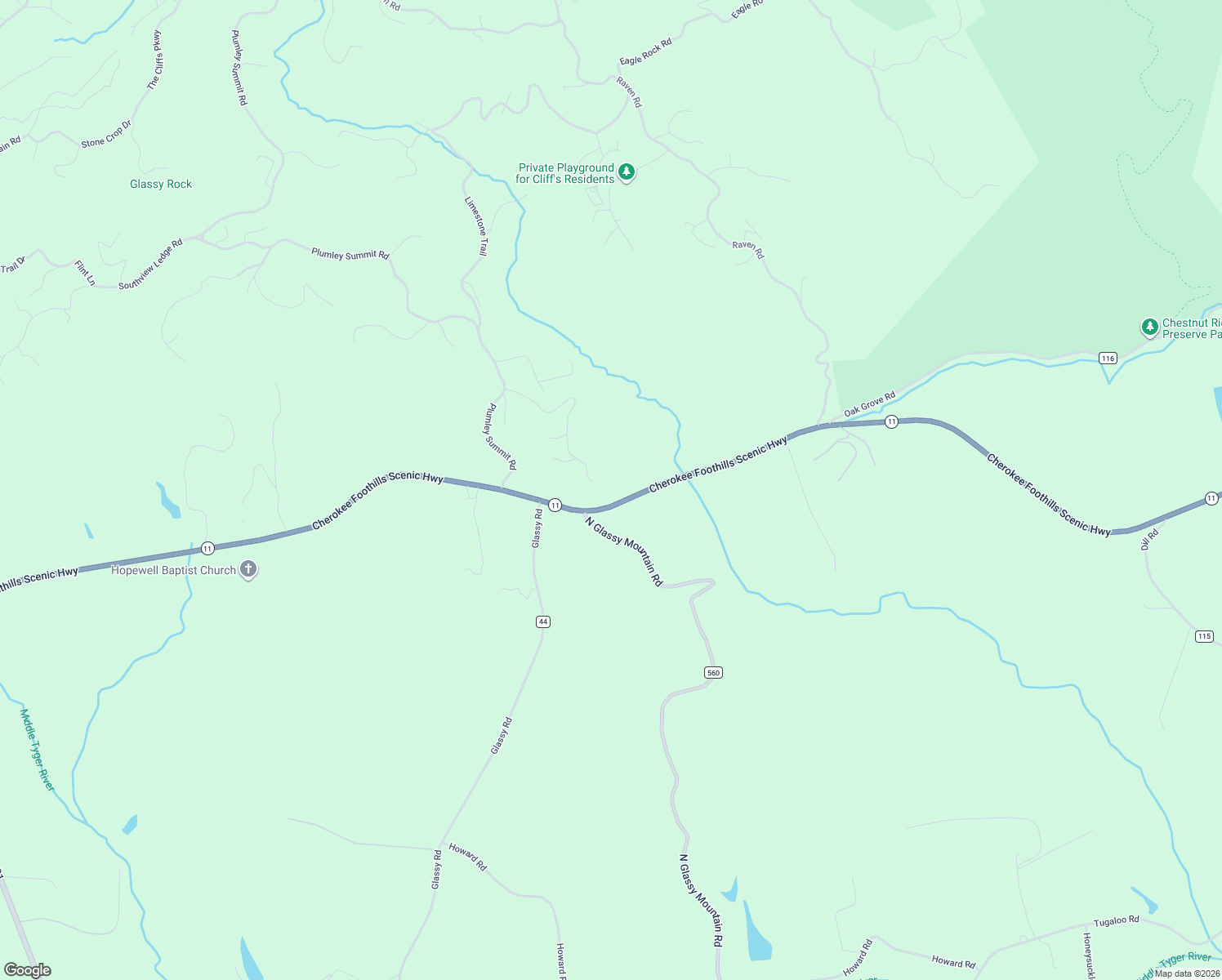 map of restaurants, bars, coffee shops, grocery stores, and more near 55 Angleblade Road in Landrum